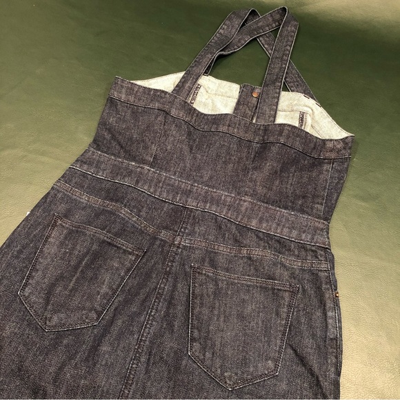 NWOT A New Day Jean Denim Sleeveless Cotton Apron Dress w Criss Cross Back - Picture 15 of 16